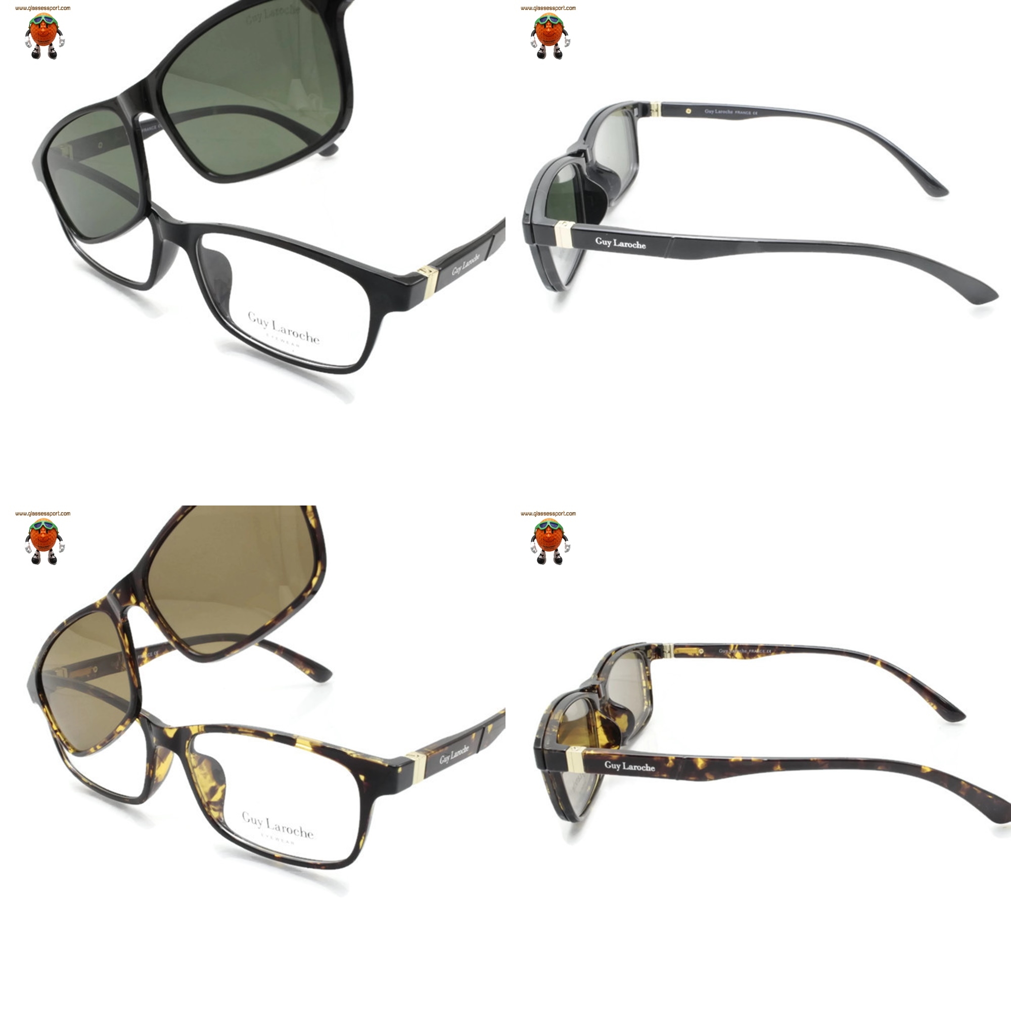 กรอบแว่นตา Guy Laroche 2in1 มาพร้อม clip on polarized ลด 50เปอร