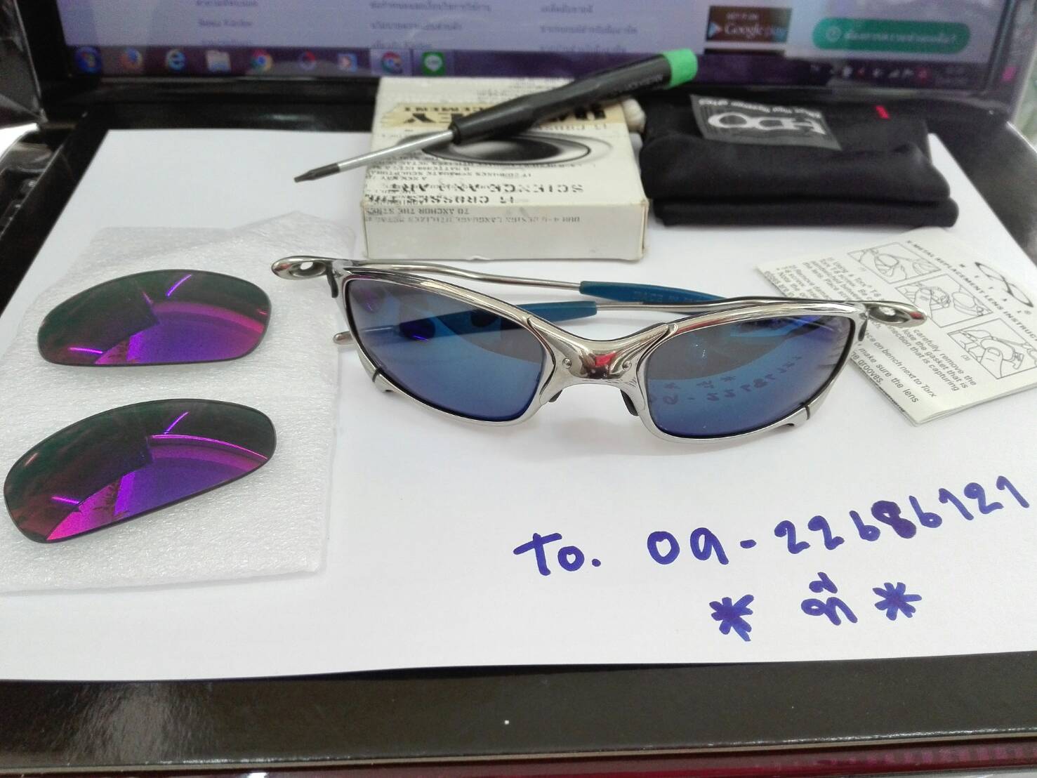 แว่นตา oakley juliet ichiro แท้ ( ถ้าไม่แท้ยินดีคืนเงิน )